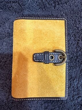 Coach Black Leather Notepad Cover with White Lined Pad